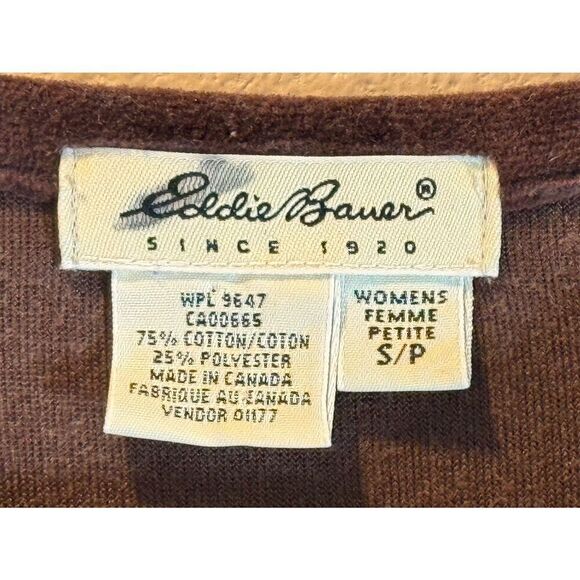 Vintage Eddie Bauer Brown Long Sleeve Dress with Pockets Small/Petite Women's - Picture 5 of 9